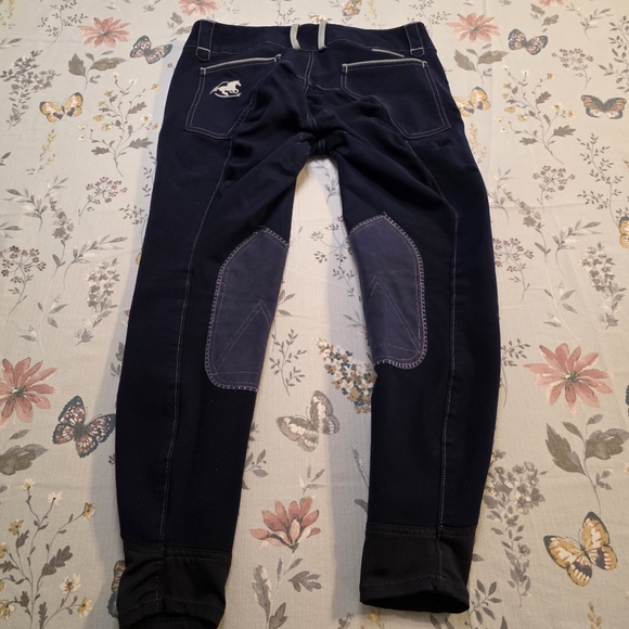 Piper by SmartPak Navy Riding Breeches 28R Knee Patch Equestrian Pants Schooling - Picture 5 of 8